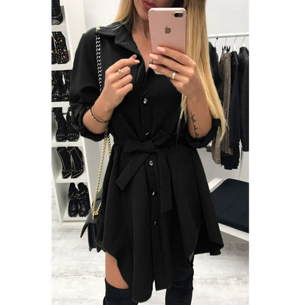 tie waist shirt dress