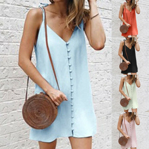 Boho Mini Dress Spaghetti Strap