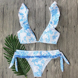 Floral Border Bikini Set