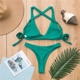 Plush Front Knot Bikini Set