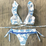 Floral Border Bikini Set